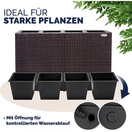 CASARIA Blumenkasten 95 x 27 x 60 cm Braun