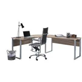 BMG Möbel Eckschreibtisch Eiche Sonoma / Braun