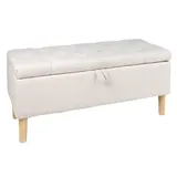 LebensWohnArt Sitzbank Elegante Truhenbank MODAN beige ca.100cm Stauraum