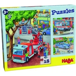 HABA - Puzzles - Polizei, Feuerwehr & Co., bis 18 Teile