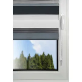 MYDECO Doppelrollo Just-Triple 120 x 160 cm grau/weiß