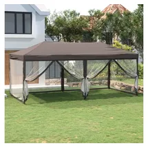 vidaXL Partyzelt Faltbar mit Seitenwänden Taupe 3 x 6 m