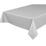 Beautex Tischdecke Wachstuchtischdecke, Leinen hellgrau, abwischbar Wachstuch Garten (1-tlg) grau Eckig | 140 cm x 180 cm