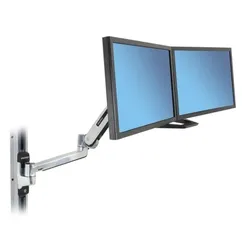 Ergotron LX HD Steh-Sitz Wandhalterung für 2 Monitore mit Justiergriff