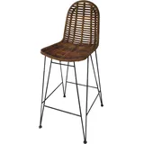 SIT Möbel RATTAN Barhocker Metall/Rattan ungeschält - Antikschwarz