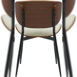 CLP Stuhl Enid mit Rückenlehne und Polsterung I Sessel mit Kunstleder- oder Stoffbezug I Komfortabler Esszimmerstuhl