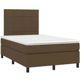 vidaXL Boxspringbett mit Matratze & LED Dunkelbraun 120x200 cm Stoff