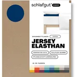 Schlafgut Easy Jersey Elasthan Topper Spannbettlaken 120x200 bis 130x220 Blue Deep, Spannbetttuch aus superweicher Baumwolle mit Elasthan