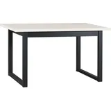 Esstisch Ikon 3 ausziehbar rechteckig 140-180x80 cm Schwarz-Weiss Buchenholz-Metall - Weiß