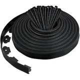 Relaxdays Rasenkante 30 m, H: 5 cm, 90 Erdanker, Beeteinfassung & Wegumrandung, Flexibles Rasenband, Kunststoff, schwarz