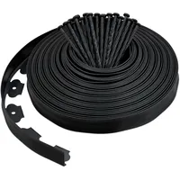 Relaxdays Rasenkante 30 m, H: 5 cm, 90 Erdanker, Beeteinfassung & Wegumrandung, Flexibles Rasenband, Kunststoff, schwarz