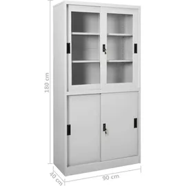 vidaXL Aktenschrank 90x40x180 Hellgrau