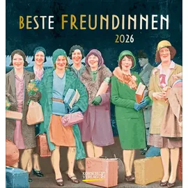 Korsch Verlag Beste Freundinnen Aufstellbarer Postkartenkalender 2026 Mehrfarbig