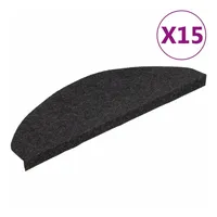 VidaXL Stufenmatten Selbstklebend 15 Stk. 65x22,5x3,5 cm Schwarz