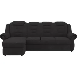 Ecksofa HOME AFFAIRE "Boston L-Form", schwarz, B:262cm H:102cm T:165cm, 100% Polyester, Sofas, Gemütliches Ecksofa mit hoher Rückenlehne in klassischem Design
