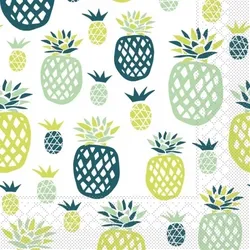 Mank Serviette Tissue Anabell, 33 x 33 cm, 100 Stück - Ananas Obst Sommer