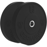 HQ Germany® Training Bumper Plates 50mm | Paar/Set | 5-25kg | Studio Qualität | Hoher Härtegrad | Hantelscheiben nach IWF Standard, Gewicht:2x 20KG