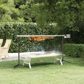vidaXL Grill Silbern 118x42x30,5 cm