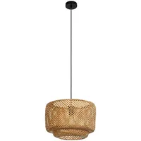 EGLO Hängeleuchte Hettonle, Schwarz, Holz, Metall, 110 cm, Lampen & Leuchten, Innenbeleuchtung, Hängelampen, Esstischlampen