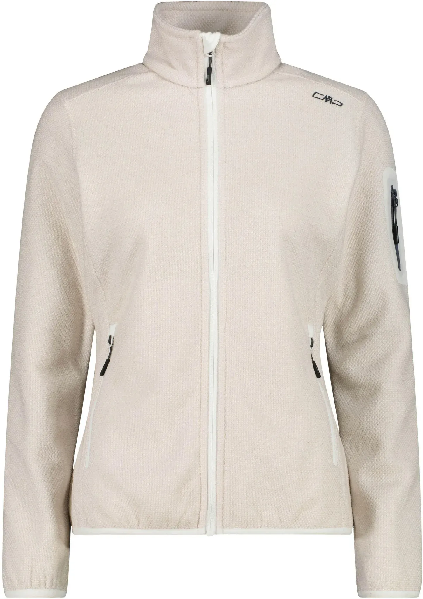 CMP Strickfleece Damen in bianco gesso-vaniglia, Größe 34 - weiß