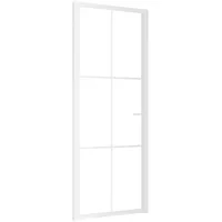 vidaXL Haustür Innentür 83x201,5 cm Weiß ESG-Glas und Aluminium (1-St) 83 cm