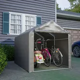 Gerätehaus Garagenzelt Carport Folienzelt Gartenschuppen Fahrradgarage Lagerzelt Aufbewahrungsgarage Auto Motorrad Schutz Unterstand 157x218x166cm - Grau