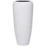 Vivanno Bodenvase Cavita cm Weiß Marmor Hochglanz, Fiberglas für Moderne Innenräume