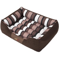 Hobbydog XXL NICCBP8 Dog Bed Nice XXL 110X90 cm Dark Brown Nubuck with Stripes, XXL, Brown, 5.8 kg