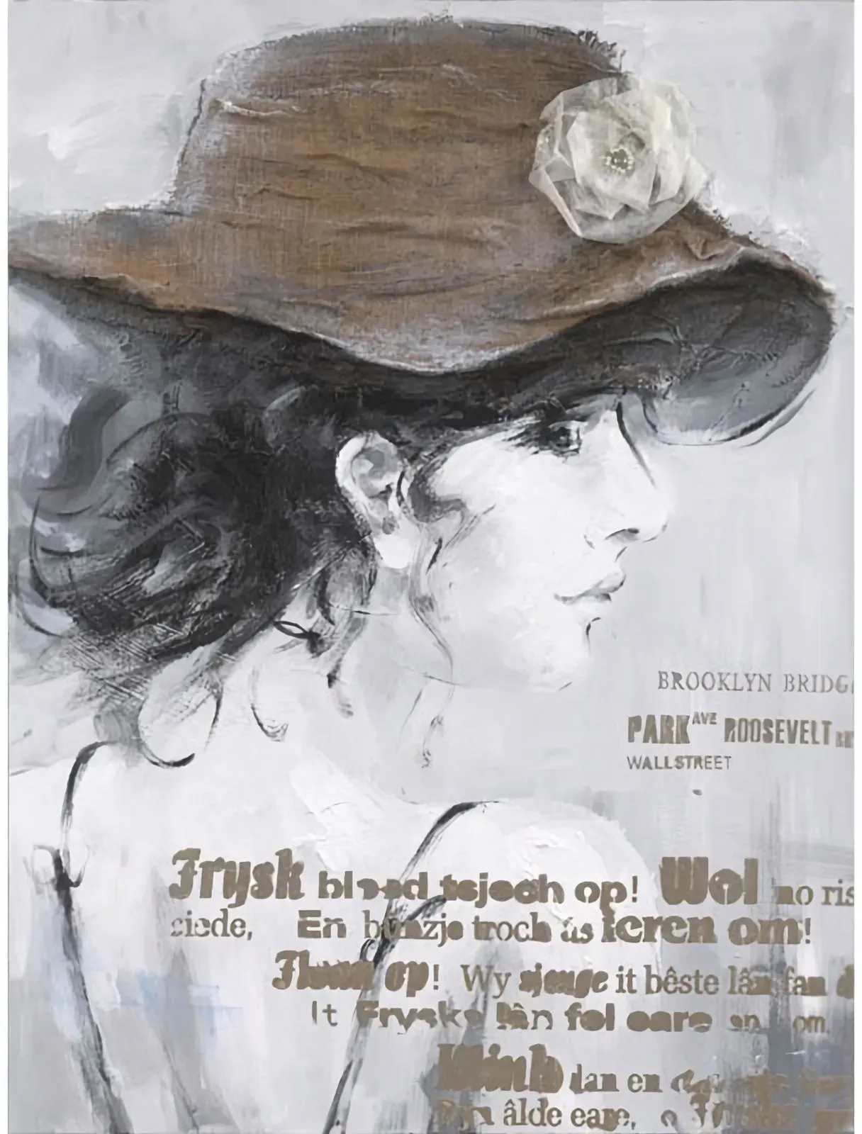 die Faktorei »Frau mit Hut I« Wandbild Relief