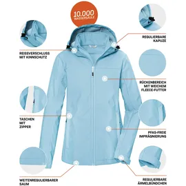 KILLTEC Damen Softshelljacke/Outdoorjacke mit Kapuze KOS 102 WMN SFTSHLL JCKT, eisblau, 46,