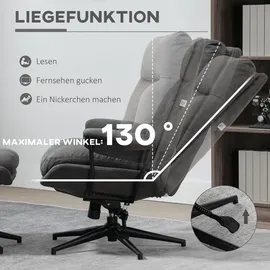 Homcom Relaxsessel mit Hocker 91 x 78 x 150 cm Dunkelgrau