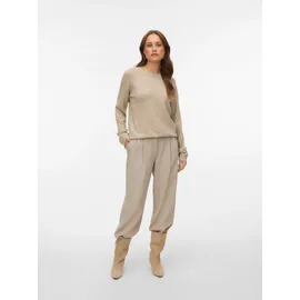 Vero Moda Damen Vmdoffyshine Ls O-Neck Blouse Rep Noos Strickpullover, Silver Mink/Detail:W. Gold Lurex, L
