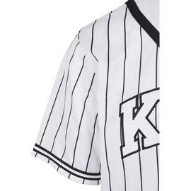 Karl Kani Baseball Shirt Serif Pinstripe weiß
