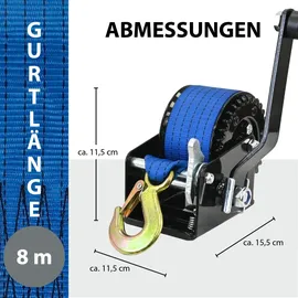 Trutzholm Gurtwinde 360 kg Polyester 8 m blau mit Lasthaken