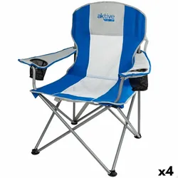 Camping Klappstuhl Aktive Grau Blau 57 x 97 x 60 cm (4 Stück) EINHEITSGRÖSSE