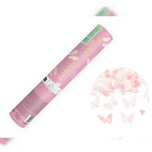 Partydeco Konfettikanone mit Schmetterlingen 20 cm Rosa