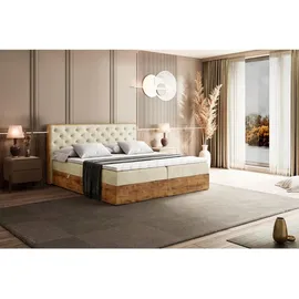 altdecor Boxbett, Creme, Holzwerkstoff, Höhe ca. 20 cm, 140x200 cm, Schlafzimmer, Betten, Boxspringbetten