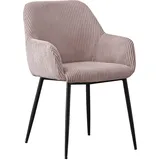 Xora Armlehnstuhl, Rosa, Schwarz, Metall, Textil, Rundrohr, 57x85x60 cm, Stoffauswahl, inklusive Armlehnen, Esszimmer, Stühle, Esszimmerstühle, Armlehnenstühle