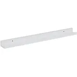 Relaxdays Bilderleiste, 80 cm breit, schmales Wandregal für Bilderrahmen, Bücher - weiß