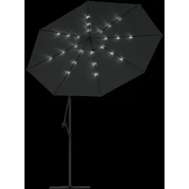 vidaXL Ampelschirm LED Ø 300 cm anthrazit