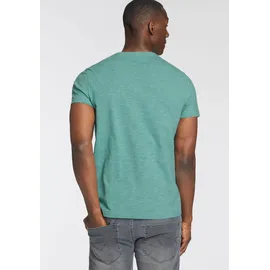 Bruno Banani BRUNO BANANI, Herren, Gr. 3XL (64/66), grün (grün, meliert), Single Jersey, Obermaterial: 100% Baumwolle, meliert, slim fit hüftlang, Rundhals, gerader Abschluss, Shirts T-Shirt, Mit Doppelkragen und Zierbrusttasche, Topseller