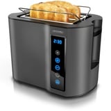 Arendo Toaster Kurzschlitz, Brötchenaufsatz, Wärmeisoliertes Gehäuse, Display, Touch