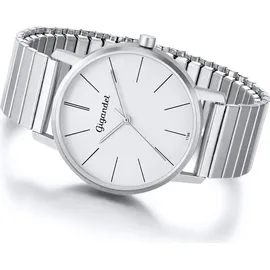 Gigandet Quarzuhr Edelstahl Zugband Silber Weiß Minimalism - G35-001
