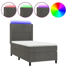 vidaXL Boxspringbett 100 x 200 cm Dunkelgrau