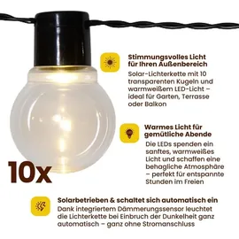StarTrading LED Lichterkette Solar 180 cm klar warmweiß
