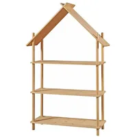 [en.casa] Kinderregal Hamarøy Bambus in Hausoptik 137x90x30cm