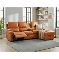 OTTO home Ecksofa NAPORI Multimediasofa, 3er Kinosessel XXL, L-Form, 3 Bezugsstoffe, Kinosofa mit Relaxfunktion, Getränkehalter, Staufach und Staukasten braun