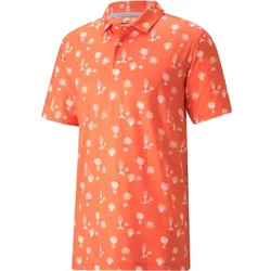 PUMA Herren Polo Cloudspun Conservation Pol, HOT CORAL-BRIGHT WHITE, M