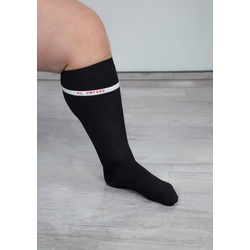 Hydas Stützkniestrümpfe (2-Paar) XL, extra breite Beinweite schwarz 45-47