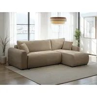 OTTO home Ecksofa OTTO HOME "JONAA L-Form, 241cm - OTTO. Verlässliche Qualität.", beige, B:241cm H:79cm T:52cm, Sofas, Ecksofa, Schlaffunktion(133/200), Bettkasten, Cord, Struktur, Unser Tiefpreis, Topseller